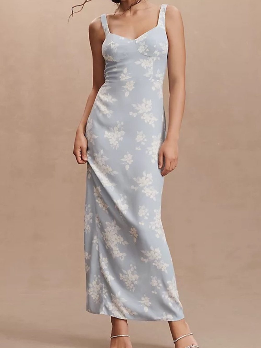 Reformation Reverie Dress Pale Blue Floral Blooms Maxi - Picture 6 of 16